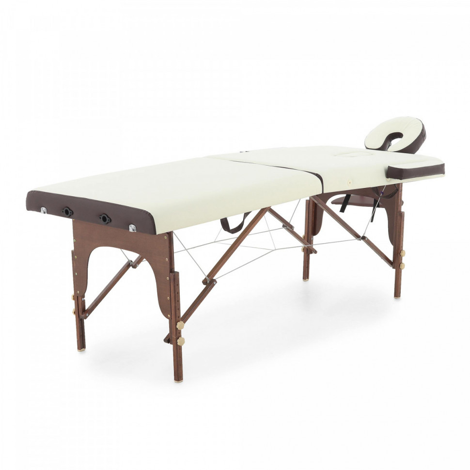 Стол массажный переносной на дерев.раме JF-AY01 PW2.20.13A-00 2-секц кремовый/коричневый